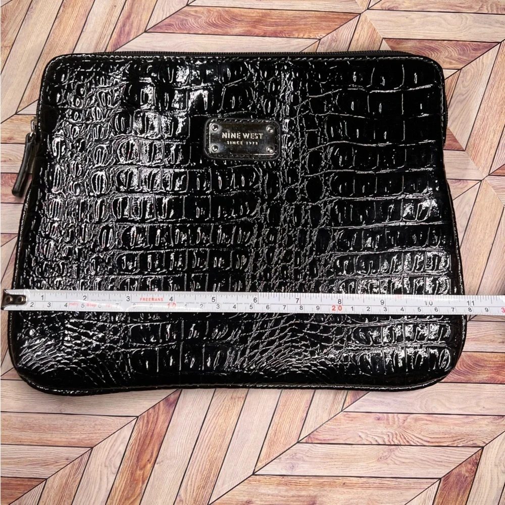 Nine West Black Square Clutch Style Zip Bag